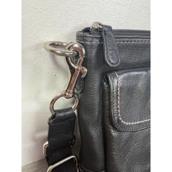 Coach Park Leather Swingpack F49170 Black Shoulder Crossbody Bag Messenger - Picture 10 of 17